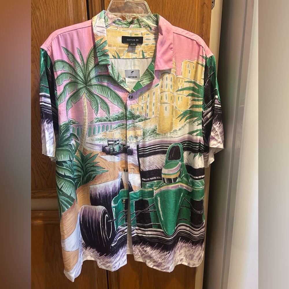 NWT Men’s Cotton On Coastal Road Trip Graphic Shirt by - Multicolor